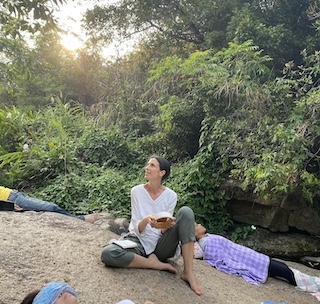Yoga nidra out in nature.